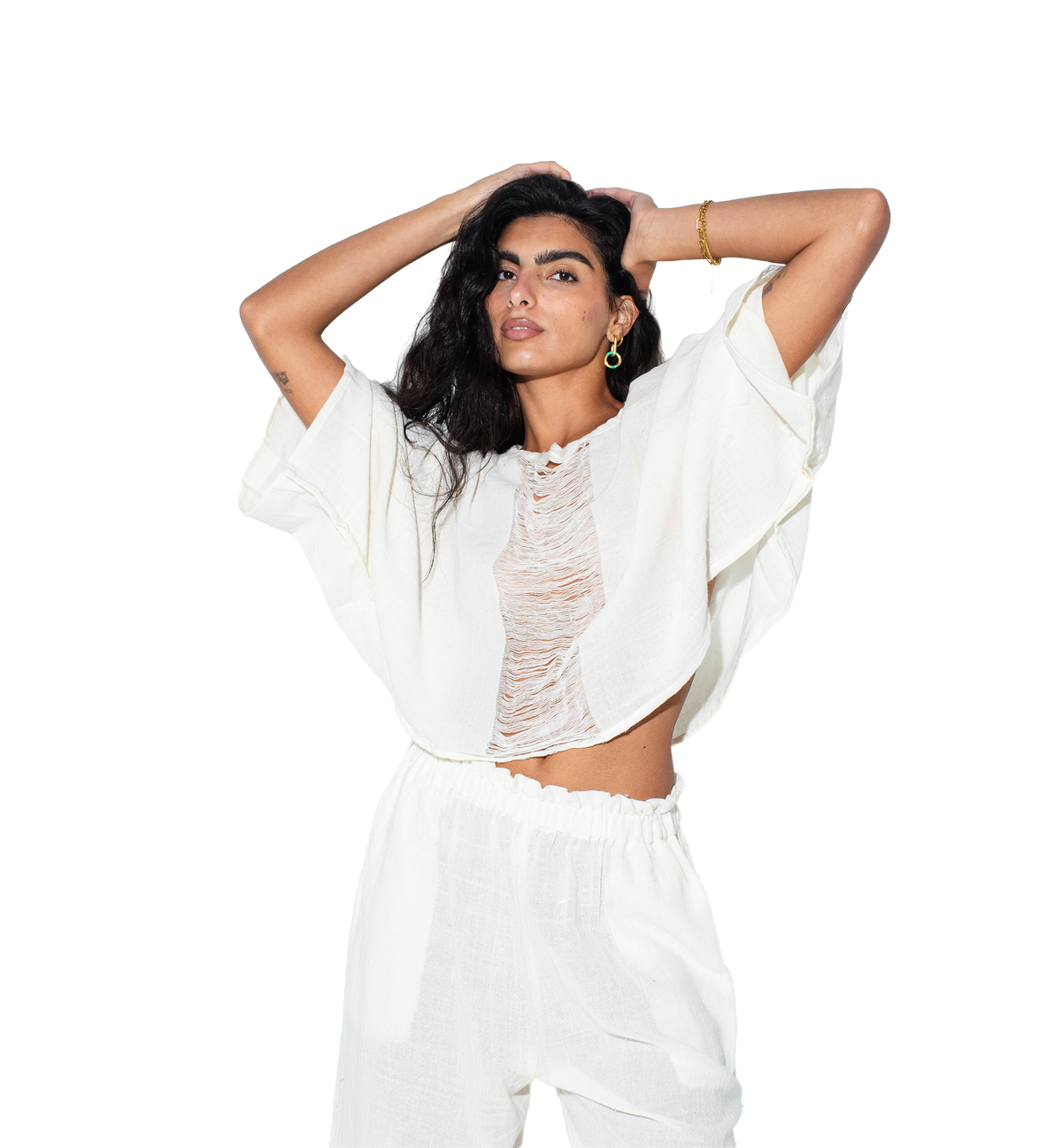 Bora Bora Knitted Top & Pants Set – Off White by Cecile Hob