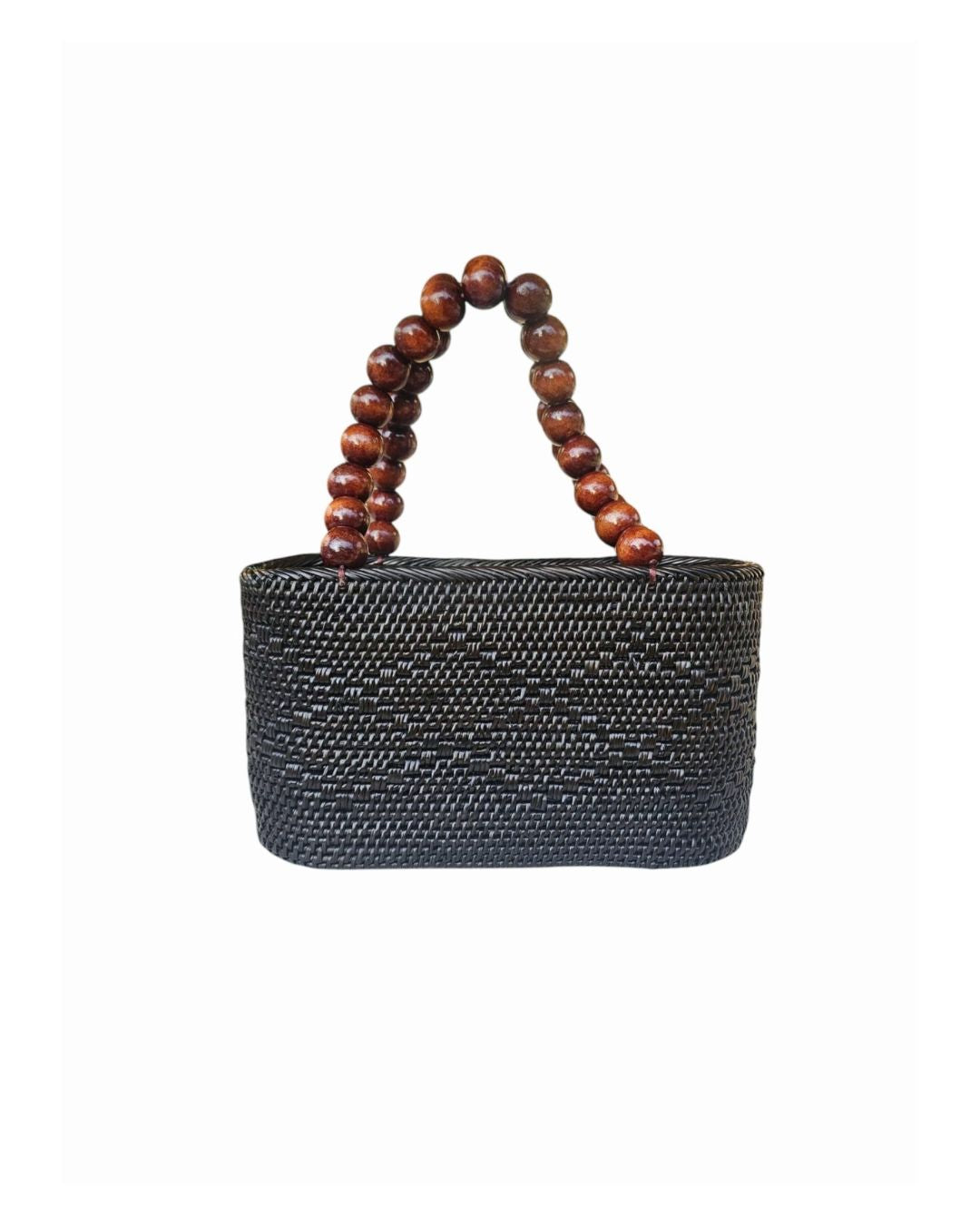 Lucia Rattan Bucket Tote – Black Lining by OhSun