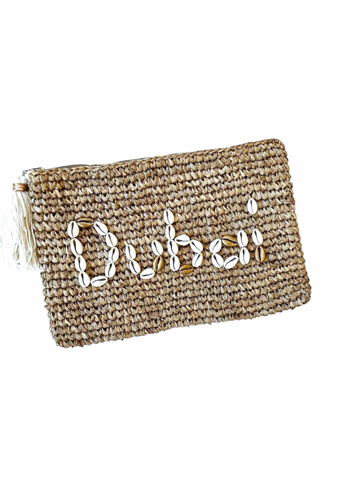 Dubai Raffia & Cowrie Shell Clutch by OhSun