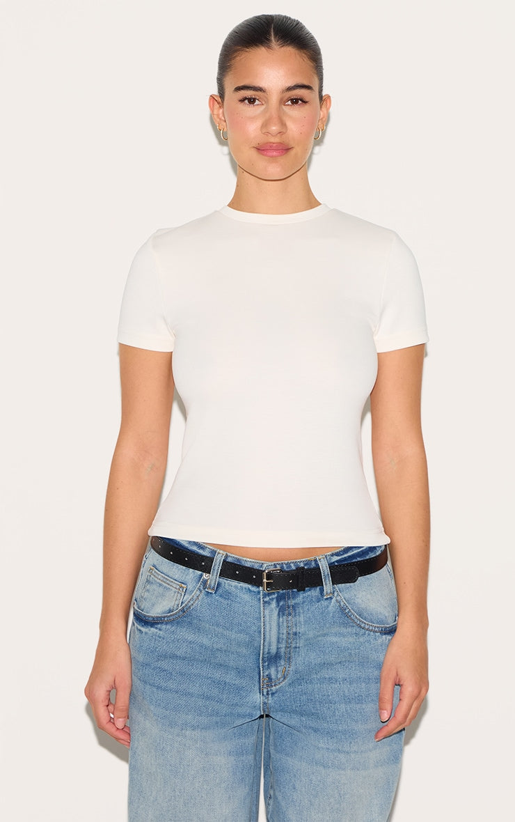 Soft-Touch Fitted T-Shirt – White by Elppis