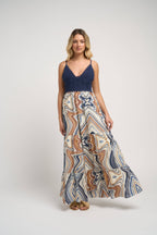 Seneiya Crochet Dress Blue Elegant Cotton Crochet Embroidered Summer Dress
