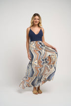 Seneiya Crochet Dress Blue Elegant Cotton Crochet Embroidered Summer Dress