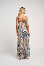 Seneiya Crochet Dress Blue Elegant Cotton Crochet Embroidered Summer Dress