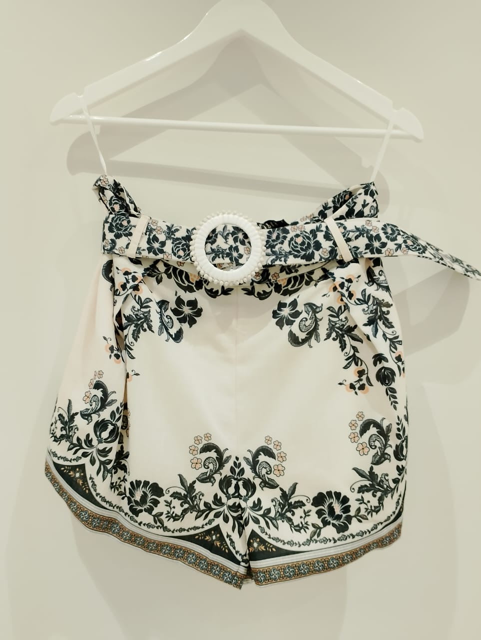 Elppis Black/Orange Printed Shorts