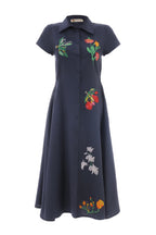 FANM MON Jun Cotton Midi Shirt Dress with Embroidered Details