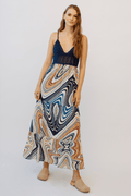 Seneiya Crochet Dress Blue Elegant Cotton Crochet Embroidered Summer Dress