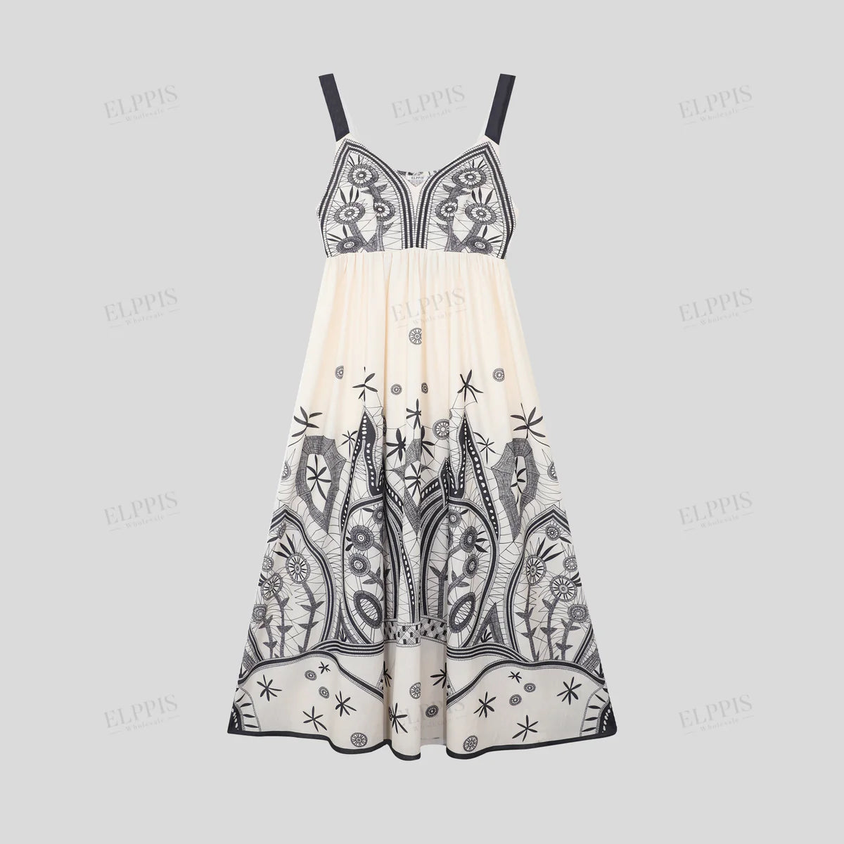 Positioned Print Court Style Slip Dress