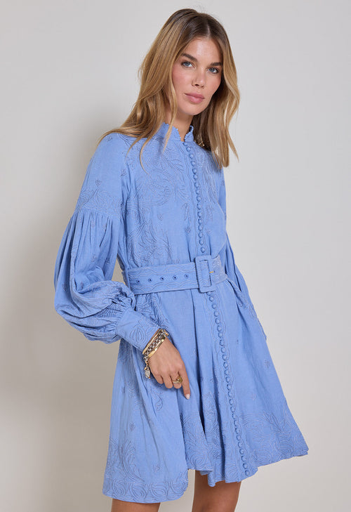 Berite Mini Dress – Milky Blue by Scarlett Poppies