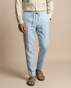 Dante Linen Trousers – Blue by Apprivió