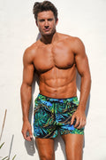 Men's Tropical 4-Way Stretch Swim Trunks with Mesh Lining