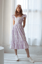 Gianna Dress Women's Floral Midi Dress Lightweight Artisan Fabric