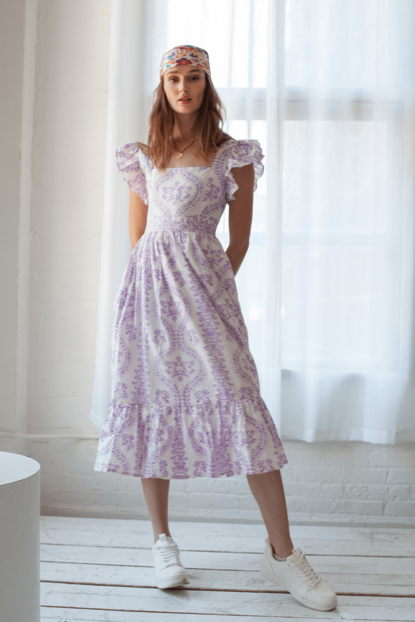 Gianna Dress Women's Floral Midi Dress Lightweight Artisan Fabric