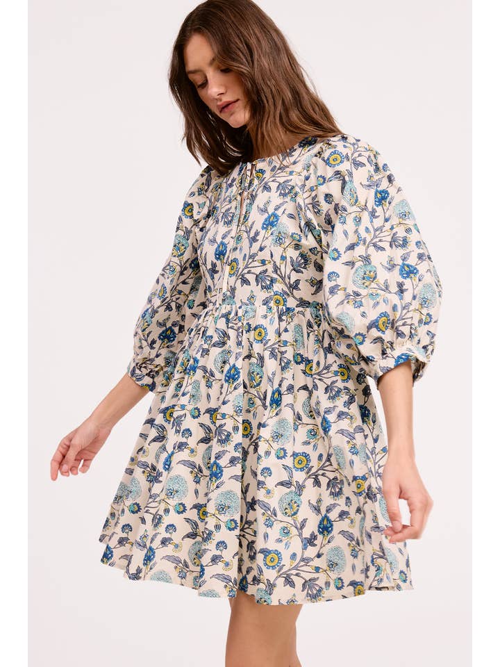 Wholesale Bohemian Print Mini Dress Lightweight Paisley A-Line Sundress