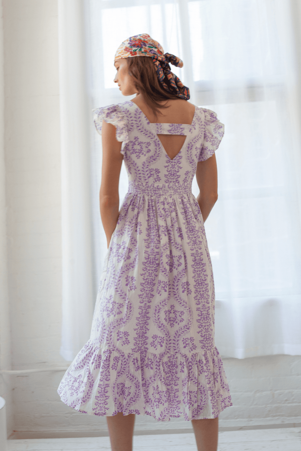 Gianna Dress Women's Floral Midi Dress Lightweight Artisan Fabric