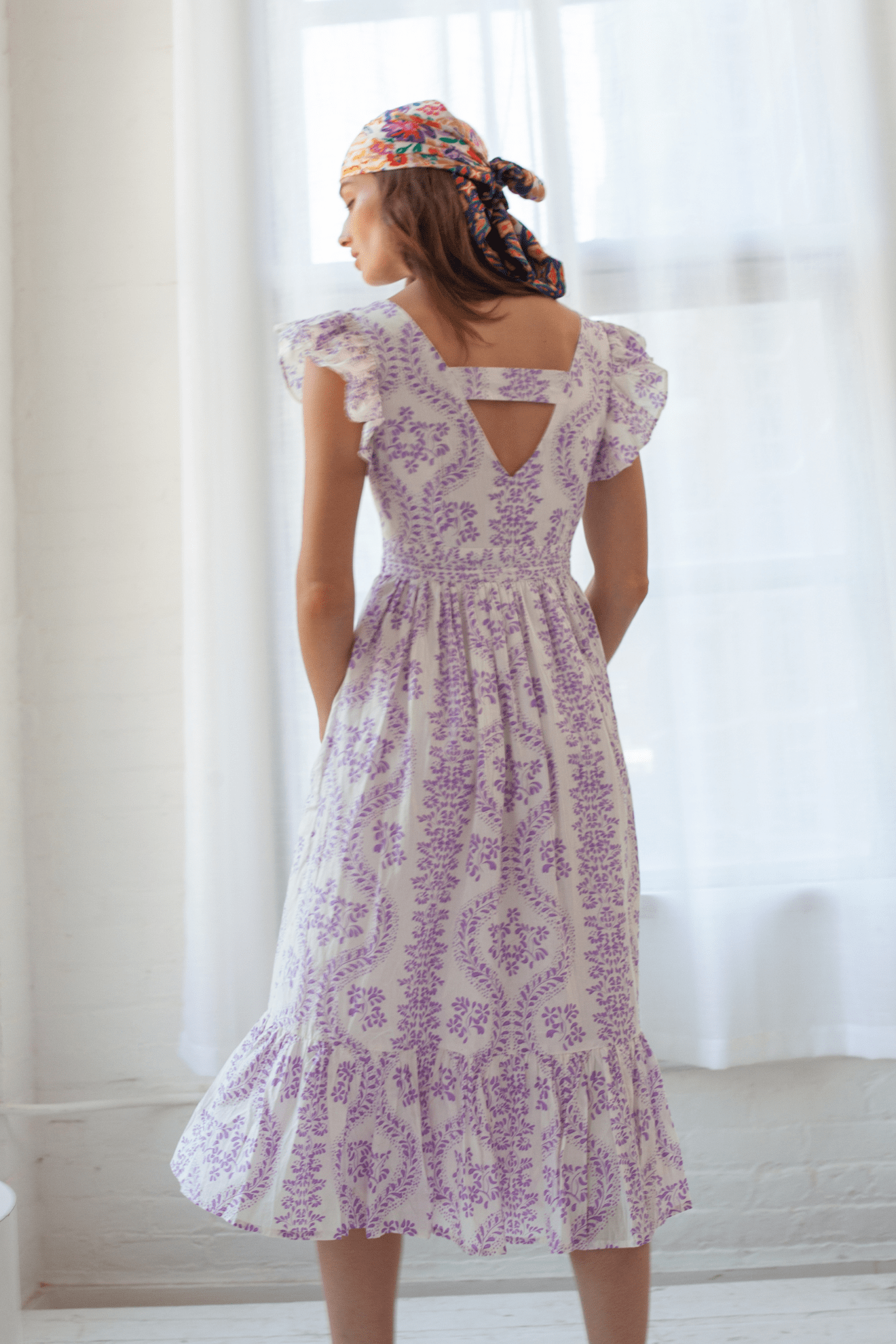 Gianna Dress Women's Floral Midi Dress Lightweight Artisan Fabric