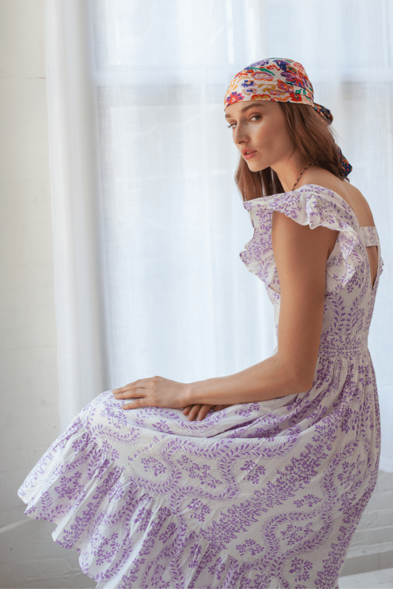 Gianna Dress Women's Floral Midi Dress Lightweight Artisan Fabric