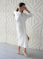 Bali Jersey Wrap Maxi Dress – Brown by Cecile Hob