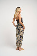 Allegra Pareo Skirt Blue Black Cotton Wrap Beachwear Versatile