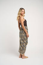 Allegra Pareo Skirt Blue Black Cotton Wrap Beachwear Versatile