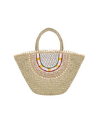 Пляжная сумка-тоут Anouk Sand Boho из балийской соломы ручной работы с ракушками