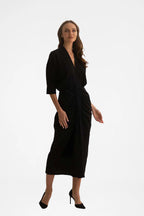 Bali Jersey Wrap Maxi Dress – Brown by Cecile Hob