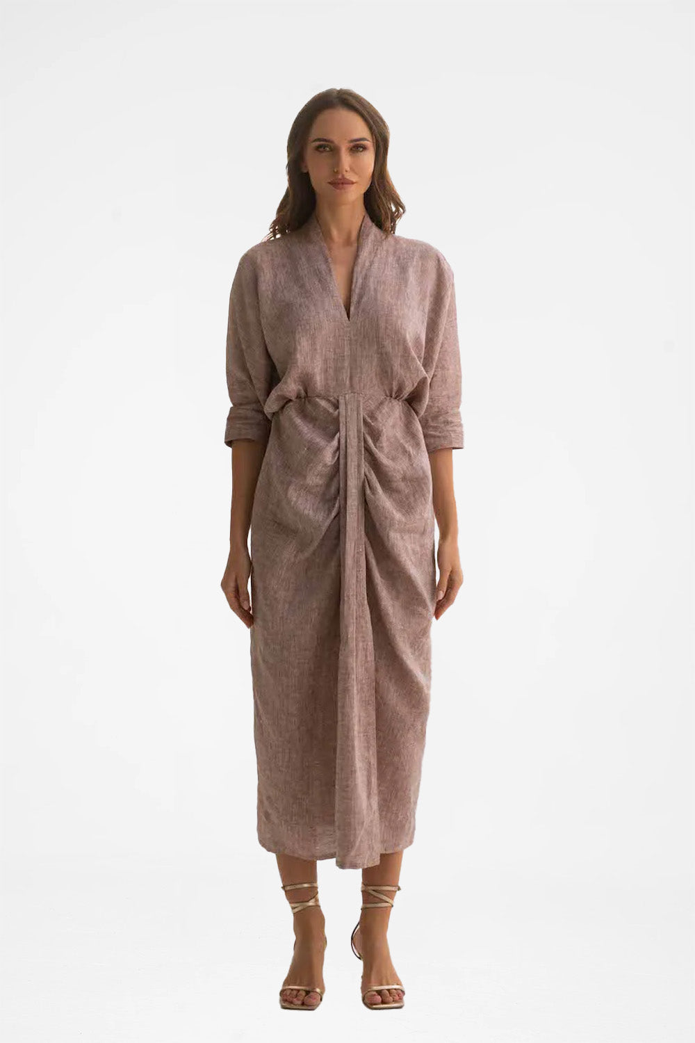 Bali Jersey Wrap Maxi Dress – Brown by Cecile Hob