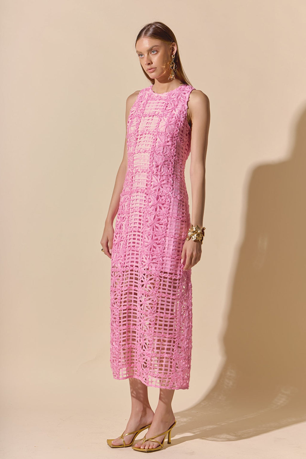 Iris Textured Sleeveless Maxi Dress