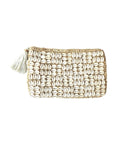 Cali Cowrie Shell & Raffia Clutch Handwoven Beach Raffia Pouch