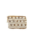 Celeste Raffia Large Cowrie Shell Clutch Latte Handwoven Beach Accessory