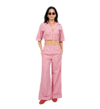 Striped Cotton Shirt & Pants Set – Red by Cecile Hob