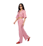 Striped Cotton Shirt & Pants Set – Red by Cecile Hob