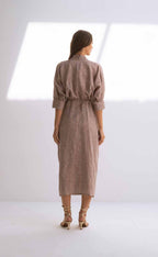 Bali Jersey Wrap Maxi Dress – Brown by Cecile Hob
