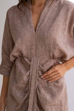 Bali Jersey Wrap Maxi Dress – Brown by Cecile Hob