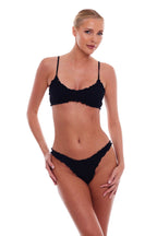 Cyprus Scalloped Bralette Bikini Top with Cheeky Bottom Set