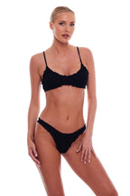 Cyprus Scalloped Bralette Bikini Top with Cheeky Bottom Set