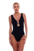 Seychelles Chain One-Piece Swimsuit With Front Gold Chain Detail