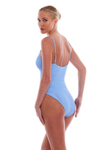 Doha Gold-Ring One-Piece Swimsuit with Adjustable Straps, Cheeky Coverage