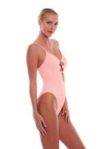 Doha Gold-Ring One-Piece Swimsuit with Adjustable Straps, Cheeky Coverage