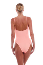 Doha Gold-Ring One-Piece Swimsuit with Adjustable Straps, Cheeky Coverage