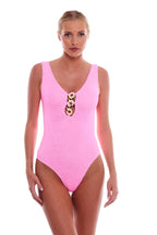 Seychelles Chain One-Piece Swimsuit With Front Gold Chain Detail