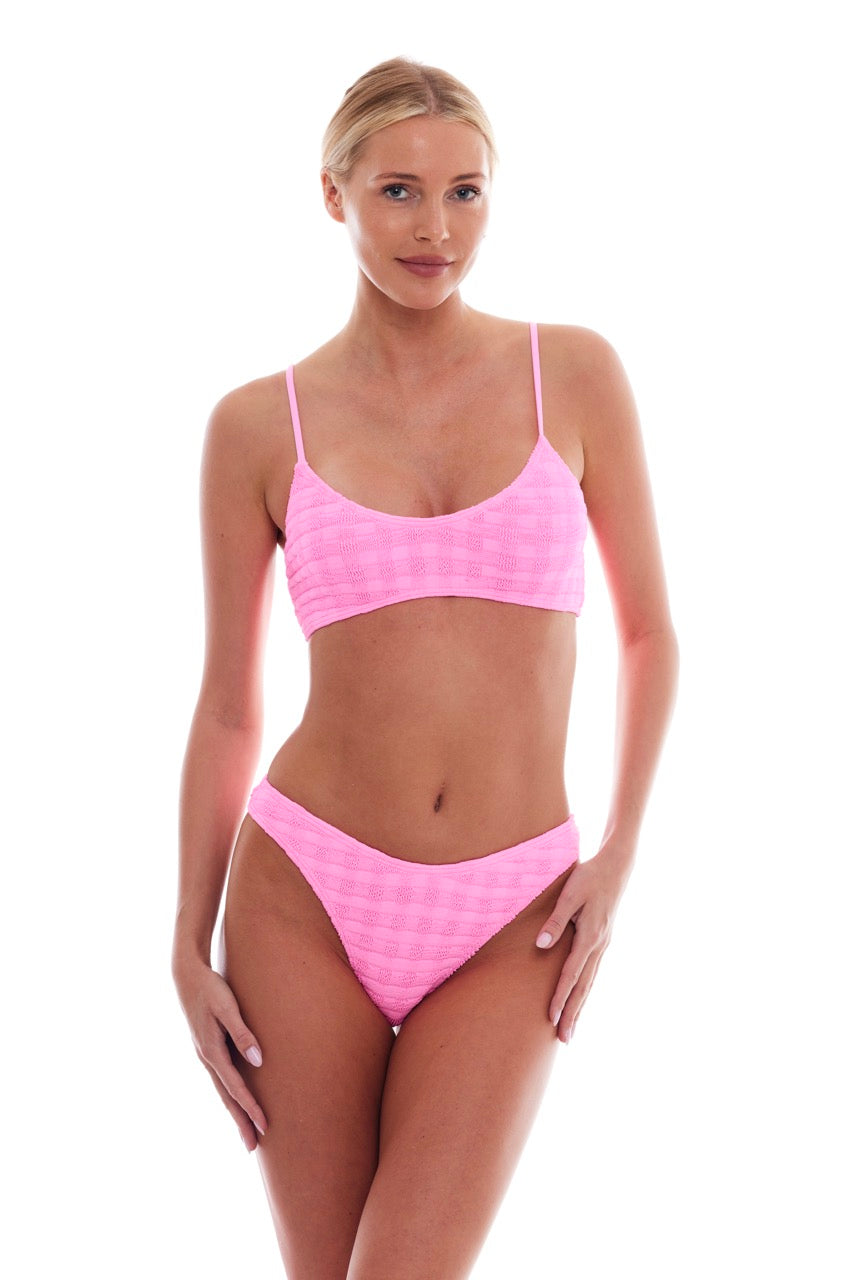 Squares Sardinia Cheeky One-Size Crinkle Bikini Bottom Comfortable Stretch
