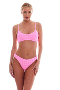 Squares Maldives Bralette Bikini Top – Spaghetti Straps, One Size