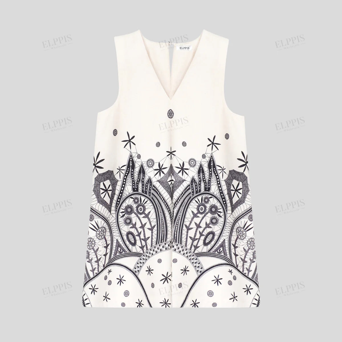 Positioned Print Court Style Tank Dress