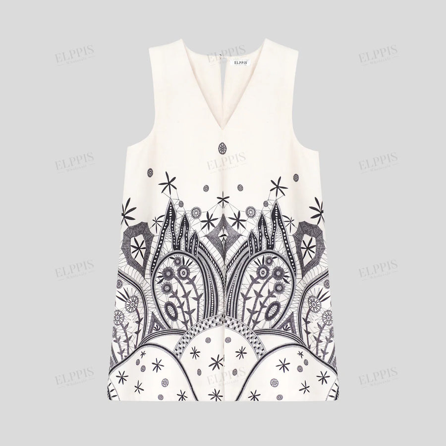Positioned Print Tank Dress by Elppis