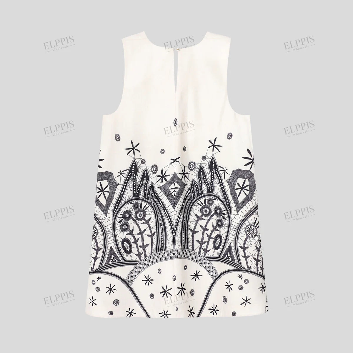 Positioned Print Court Style Tank Dress