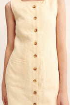 EMMA BUTTON DOWN DRESS - DUSTY CITRON