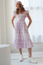 Gianna Dress Women's Floral Midi Dress Lightweight Artisan Fabric