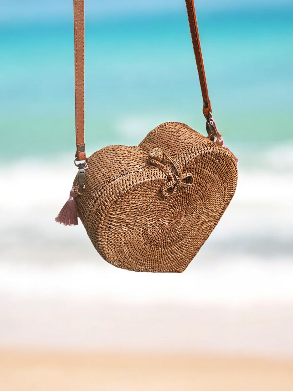 Heart Rattan Crossbody Bag by OhSun