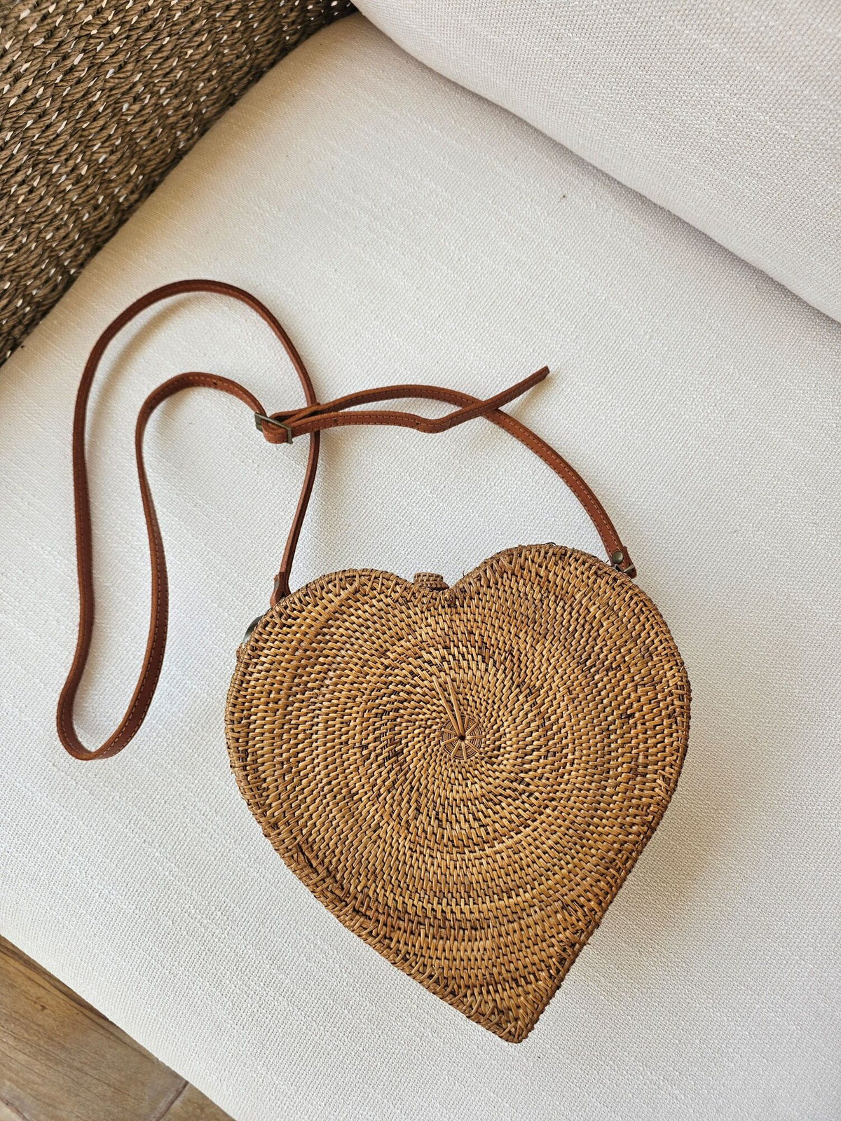 Heart Rattan Crossbody Bag by OhSun
