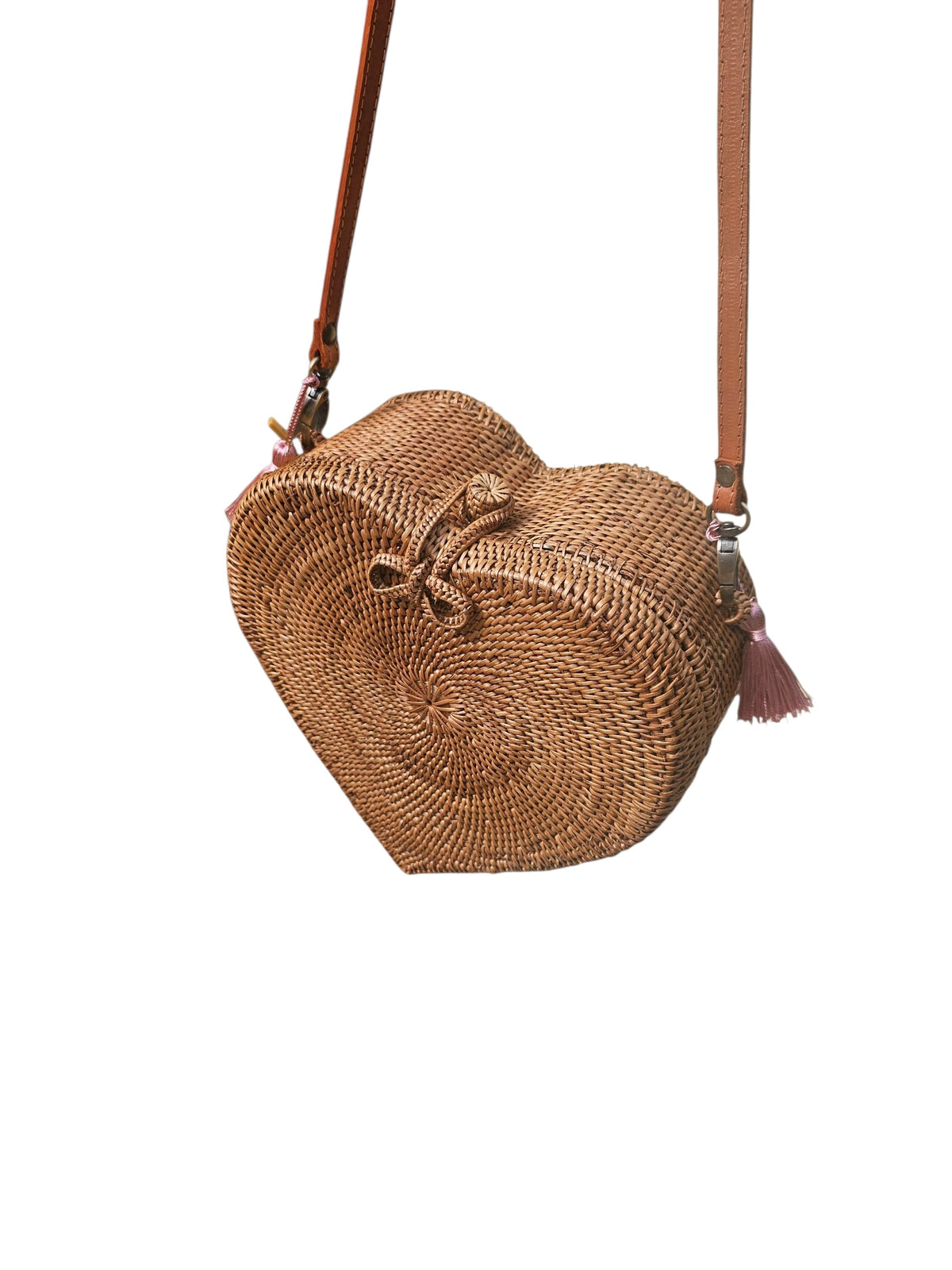 Heart Rattan Crossbody Bag by OhSun